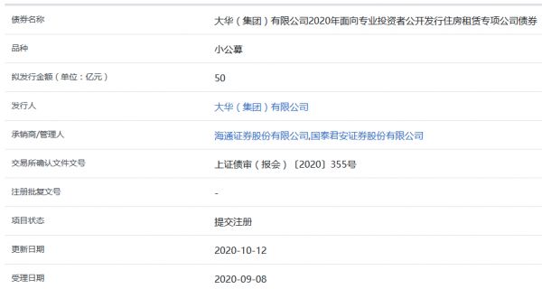 大華集團(tuán)50億元住房租賃公司債券在上交所提交注冊-中國網(wǎng)地產(chǎn)
