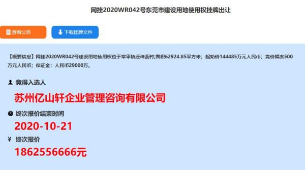 金地18.63亿元竞得东莞1宗商住用地 溢价率29.02%-中国网地产