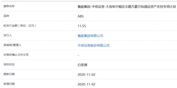 鲁能集团大连希尔顿及无锡万豪万怡酒店11.55亿元ABS获上交所受理-中国网地产