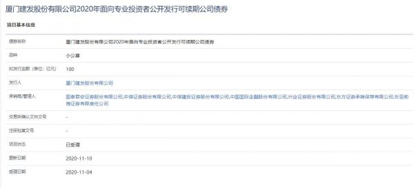 厦门建发100亿元小公募可续期公司债券已获上交所受理-中国网地产