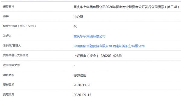 華宇集團(tuán)40億元小公募公司債券在上交所提交注冊-中國網(wǎng)地產(chǎn)