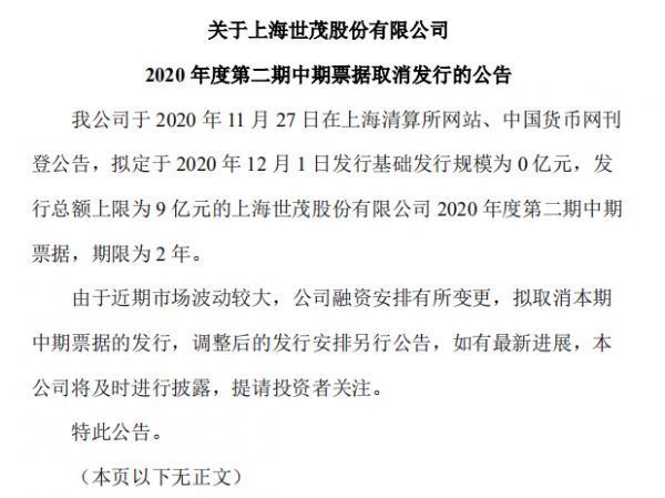 世茂股份：取消发行9亿元中期票据-中国网地产