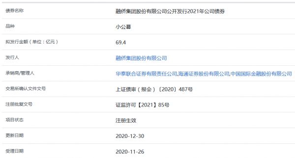 融僑集團69.4億元小公募公司債券在上交所注冊生效-中國網(wǎng)地產(chǎn)