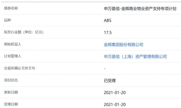 金辉集团17.5亿元ABS获上交所受理-中国网地产