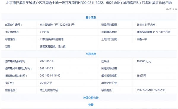 北京21.92亿元出让3宗地块 京东3.56亿元竞得1宗-中国网地产