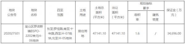 阳光城19.65亿竞得上海市宝山区一宗居住用地 溢价率13.27%-中国网地产