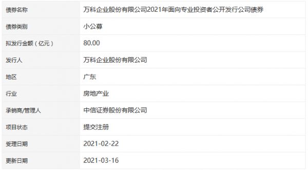 萬科企業(yè)80億元小公募公司債券在深交所提交注冊(cè)-中國(guó)網(wǎng)地產(chǎn)