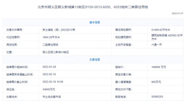 16.6亿！金地+保利联合体竞得顺义新城6050等地块