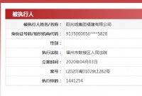 阳光城集团福建公司被列入被执行人名单