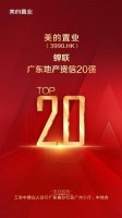 美的置业再度荣膺&ldquo;广东地产资信20强&rdquo;