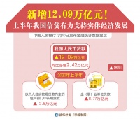 新增12.09万亿元!上半年我国信贷有力支持实体经济发展