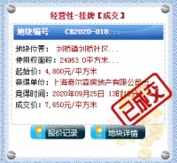 楼面价4500元/m!上海豪尔森房地产1.91亿竞得刘桥洼地