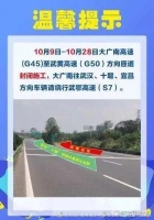 因大广南高速(G45)至 武黄高速(G50)方向匝道交通管制