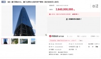 起拍价36.4亿 超3.7万人次围观:烂尾厦门第一高楼流拍