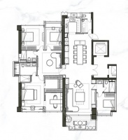 深圳龙华金茂府248㎡装修案例-效果图&软装设计-德派装饰