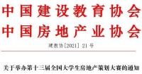 关于举办第十三届全国大学生房地产策划大赛的通知