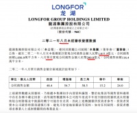 龙湖前8月销售同比增长16.3% 完成年销售目标近六成