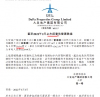 大发地产前2月销售额同比减少超七成 单月环比微降2%