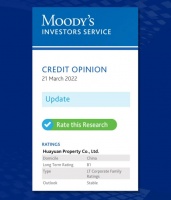 穆迪：确认华远地产“B1”企业评级，展望“稳定”