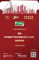 三棵树入选“2022房地产开发企业综合实力TOP500首选供应商·多彩仿石类”