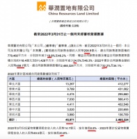 华润置地前3月合同销售额同比减少32.2% 单月减少19.8%