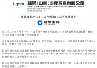 绿景中国地产拟发行2000万美元可换股债券